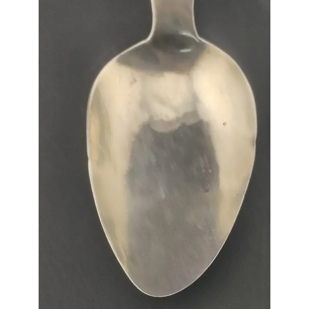 Antique Platt & Brother NY Coin Silver Tablespoons Pair 1850s Fiddle Pattern
